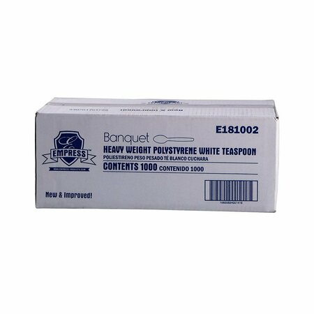 EMPRESS Heavy Weight Teaspoon Polystyrene White Dense Pack, 1000PK E181002